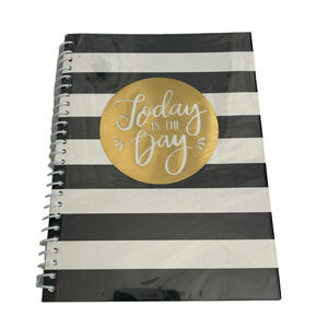 Daily Planner Spiral Calendar Journal Today Is The Day Black White Striped
